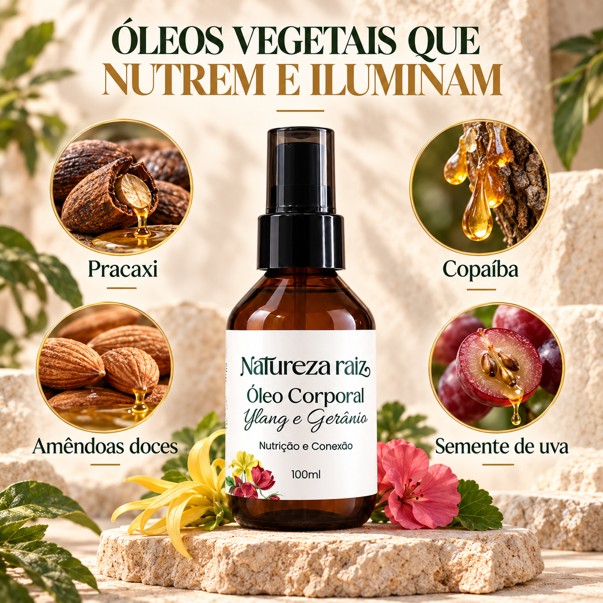 Óleo Corporal Ylang e Gerânio Conexão e Presença 100ml