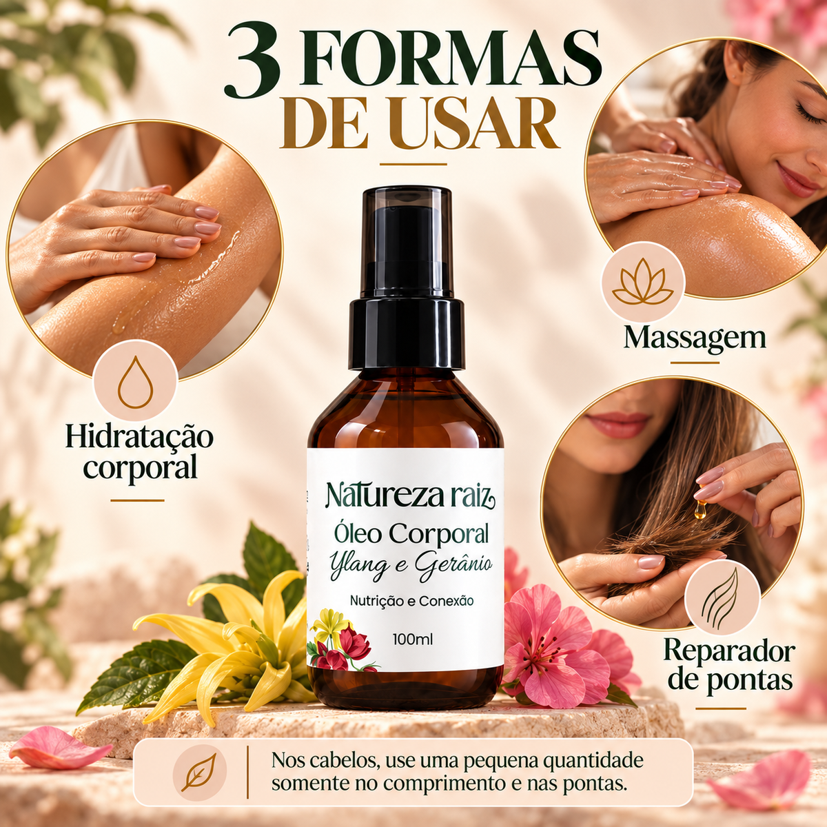 Óleo Corporal Ylang e Gerânio Conexão e Presença 100ml