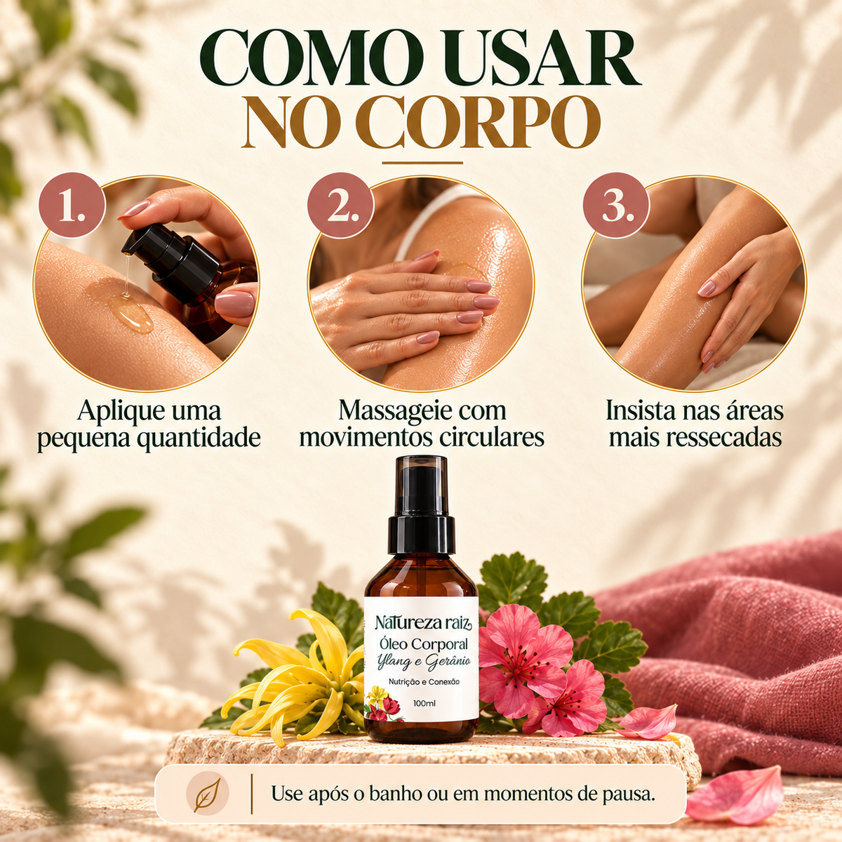 Óleo Corporal Ylang e Gerânio Conexão e Presença 100ml